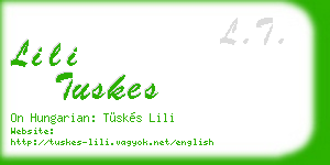 lili tuskes business card