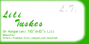 lili tuskes business card